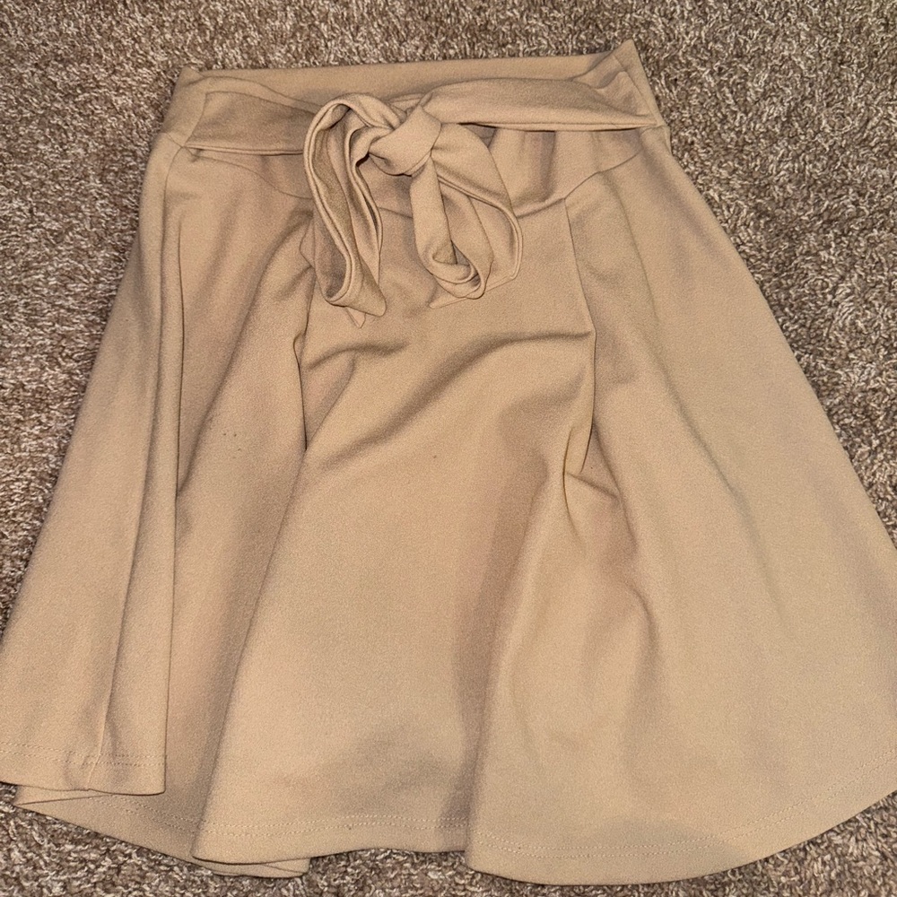 Tan mini skirt